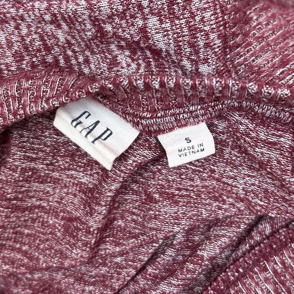 Gap Womens Heather Red Viscose Rib Round Neck Drop Long Sleeve Sweater Top S - Picture 5 of 7